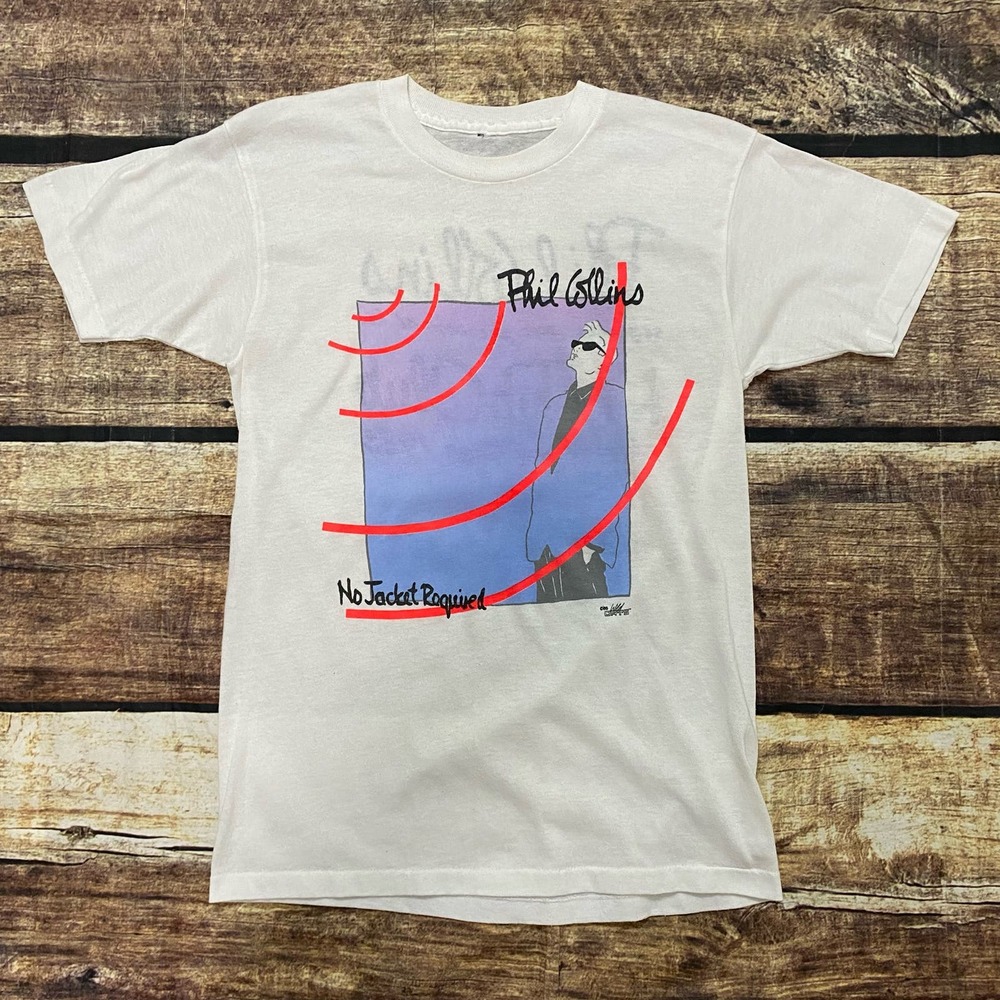 Vintage 1985 Phil Collins No Jacket Required Shirt Medium Wild Oats Hot Tub Club